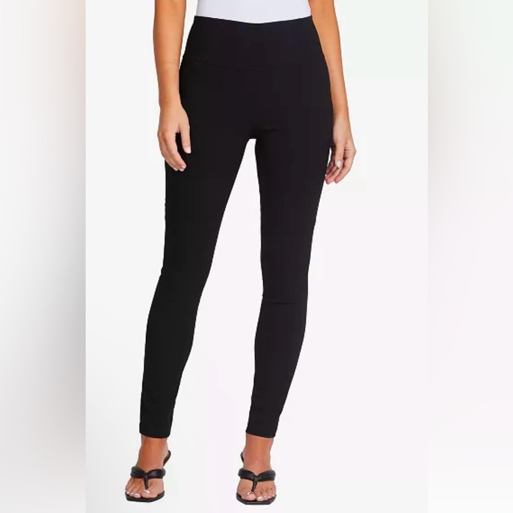 Ellen Tracy Black Ponte Knit Pants Skinny Ankle Pull On Stretch Office Slim XL